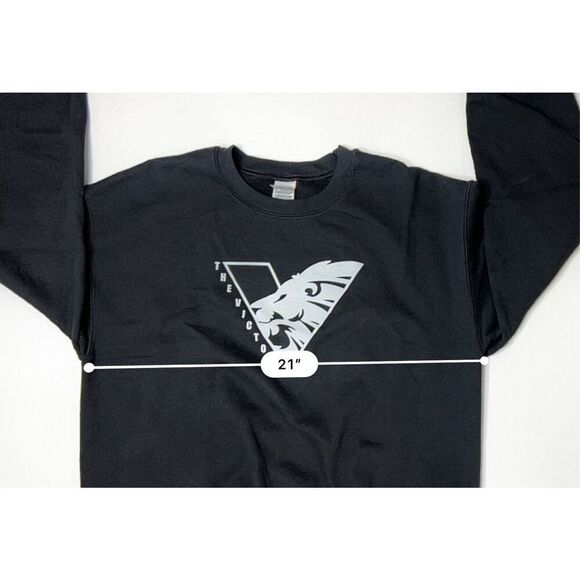 Gildan Graphic Sweatshirt "The Victors" 1 Cor. 15:57 Bible Verse Black Fleece - Picture 7 of 11